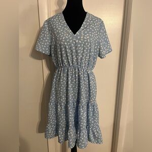 Blue and White Polka Dot Dress